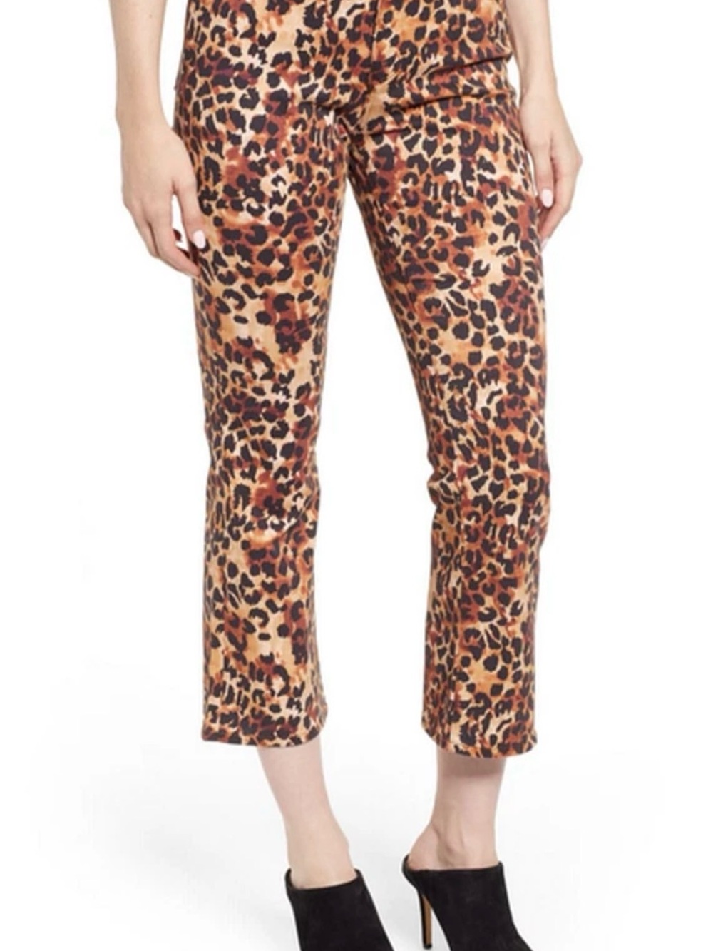 Ag Adriano Goldschmied Leopard-Print Cropped  Jodi Jeans in brown black